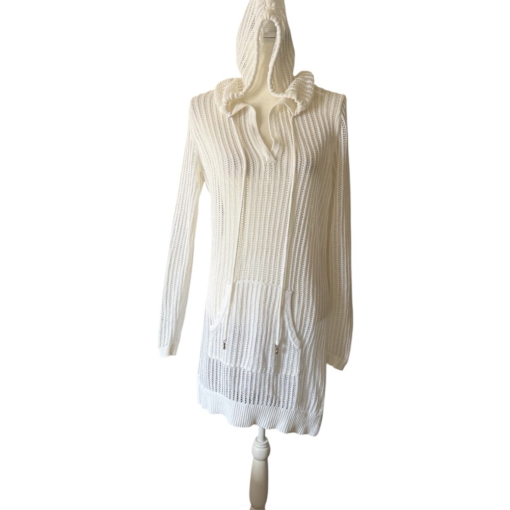 Tommy Bahama White Hooded Swim Cover-Up